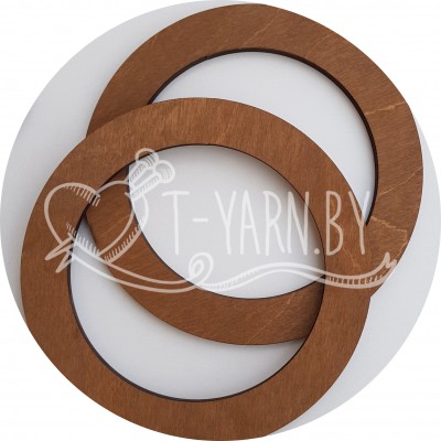 Ручки для сумки, 1 пара, деревянные, Кольца, 15 см, цвет Орех