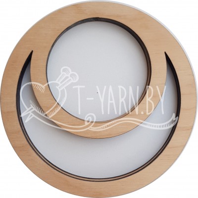 Ручки для сумки, 1 пара, деревянные, Кольцо в Кольце, 15 см, цвет Натурал