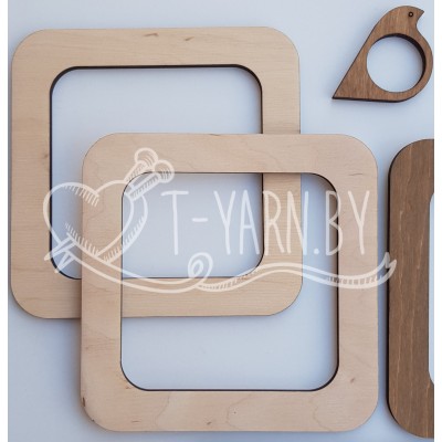 Ручки для сумки, 1 пара, деревянные, Квадрат, 15*15 см, цвет Натурал