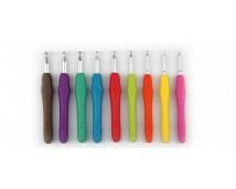 Крючок для вязания, 3 мм, алюминиевый с резиновой ручкой, фирмы Maxwell Colors