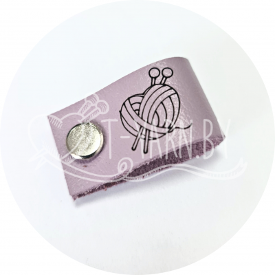 Бирка съемная (винт), 35*20 мм, натуральная кожа, Сердце, цвет Сирень