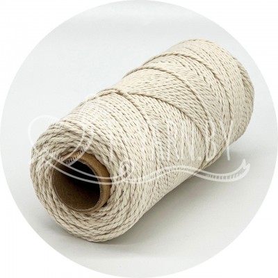 Нить хлопковая, цвет Натуральный, 1,5 мм, 100 м, бобина