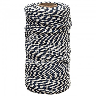 Нить хлопковая, цвет Пингвин, 2 мм, 100 м, бобина