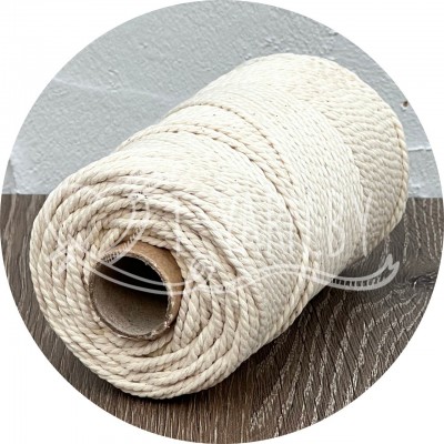 Нить хлопковая, цвет Натуральный, 2 мм, 100 м, бобина