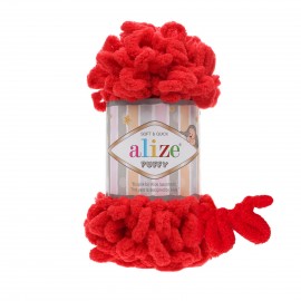 Пряжа Alize, Puffy, цвет Красный, упаковка - 5 мотков